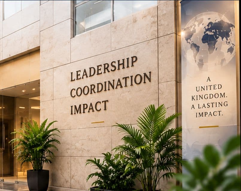 The entrance of the Office building